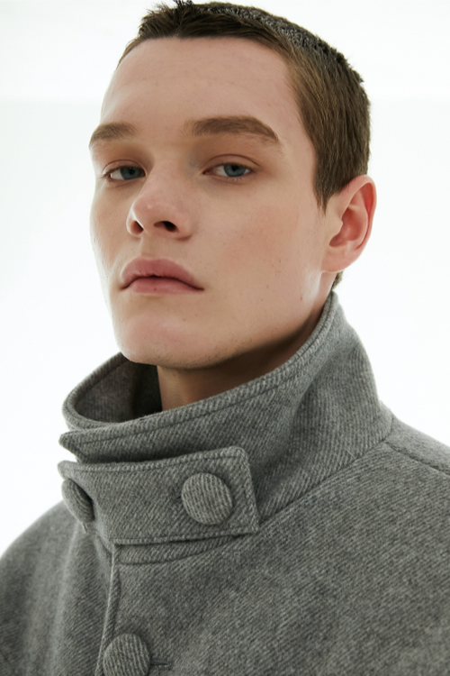 イーエスシースタジオ(ESC STUDIO) wool high neck jacket (grey イーエスシースタジオ(ESC STUDIO) wool high neck jacket (grey