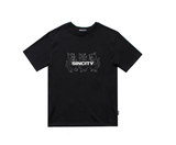 SINCITY (シンシティ) LINE CAT LOGO T-SHIRT BLACK