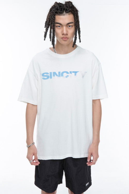 SINCITY (シンシティ) cloud anarchy cat t-shirt white