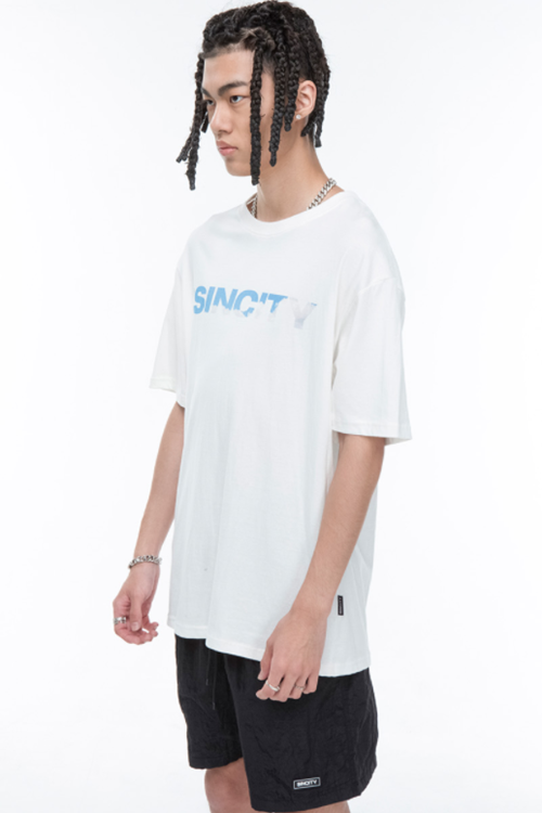 SINCITY (シンシティ) cloud anarchy cat t-shirt white