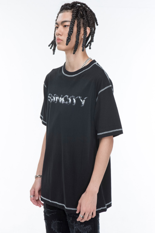 SINCITY (シンシティ) SINCITY METAL LOGO T-shirt Black