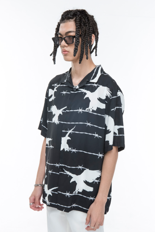 SINCITY (シンシティ) crow wire shirt black