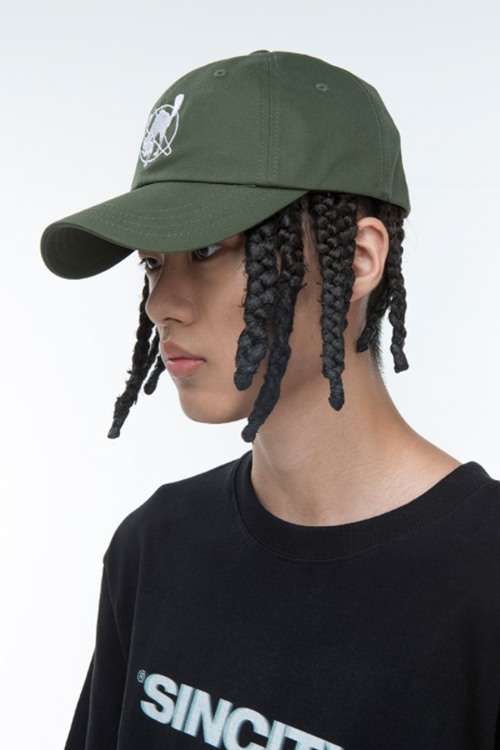 SINCITY (シンシティ) Anarchy cat baseball cap KHAKI