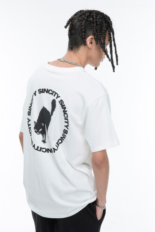 SINCITY (シンシティ) vibrate circle t-shirt white