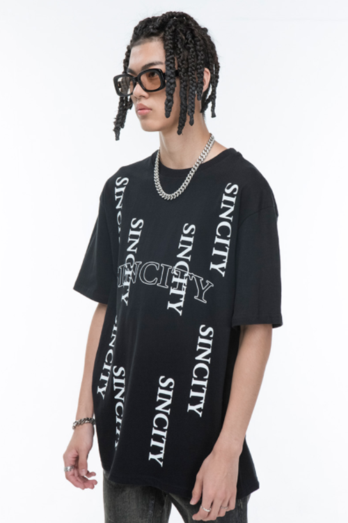 SINCITY (シンシティ) LOGO DROP T-SHIRT Black