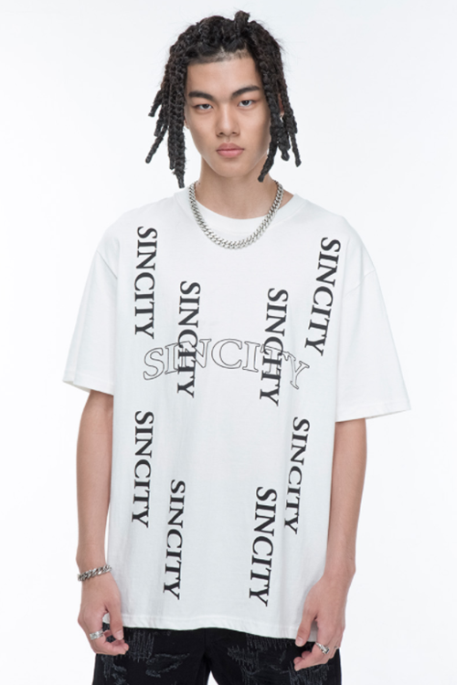 SINCITY (シンシティ) LOGO DROP T-shirt white
