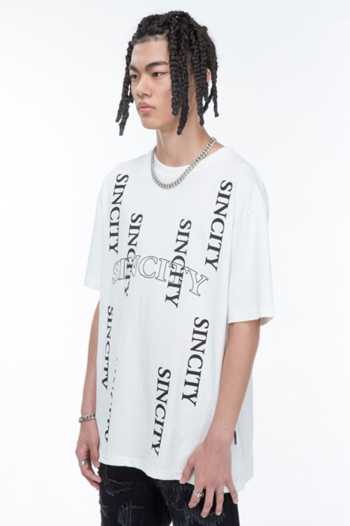 SINCITY (シンシティ) LOGO DROP T-shirt white
