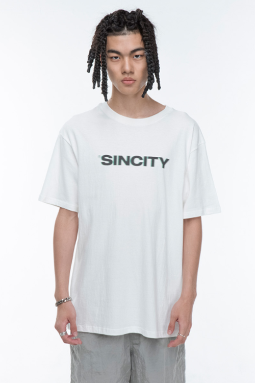 SINCITY (シンシティ) Hologram logo t-shirt White