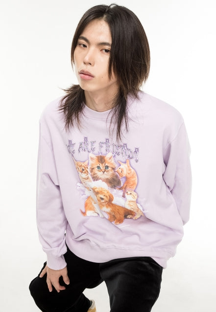 VLDS (ブラディス) WAF cat sweatshirt purple
