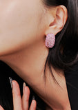 BLACKPURPLE (ブラックパープル) [BLACKLABEL] Alley Retro Cubic Earrings_PURE ROSE PINK