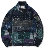 セイントペイン(SAINTPAIN) SAINTPAIN X QUIETIST PAISLEY MIX POLAR FLEECE JACKET-BLUE