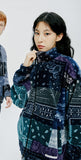 セイントペイン(SAINTPAIN) SAINTPAIN X QUIETIST PAISLEY MIX POLAR FLEECE JACKET-BLUE
