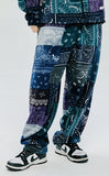 セイントペイン(SAINTPAIN) SAINTPAIN X QUIETIST PAISLEY MIX POLAR FLEECE PANTS-BLUE