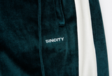 SINCITY (シンシティ) velvet varsity trackpants green