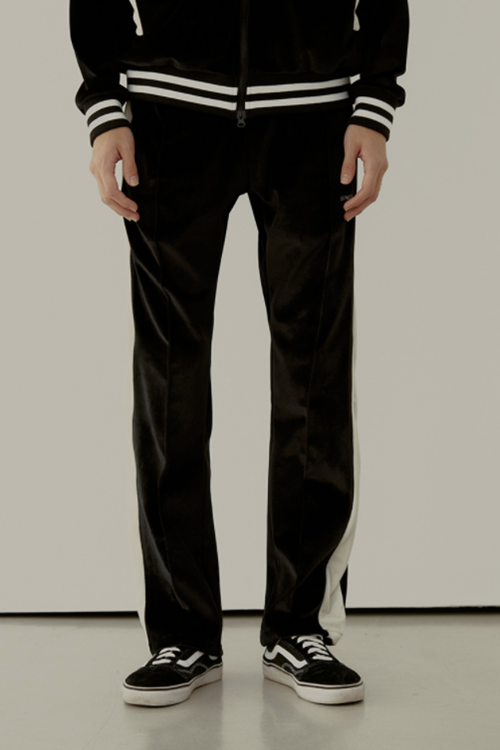 SINCITY (シンシティ) velvet varsity trackpants black