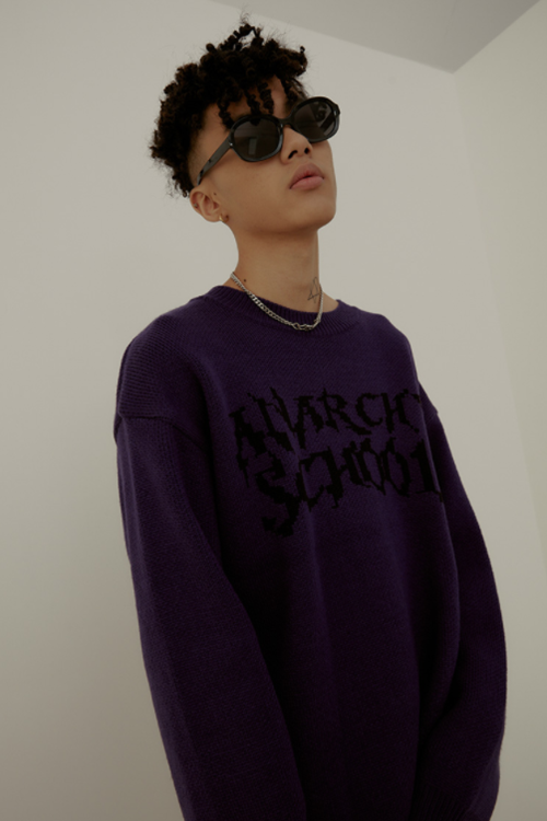 SINCITY (シンシティ) Anarchy heavy knit sweater purple