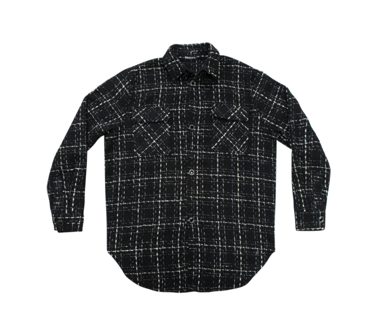 SINCITY (シンシティ) tweed shirt jacket black
