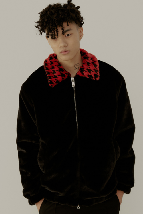 SINCITY (シンシティ) Hound-thooth Fur Jacket