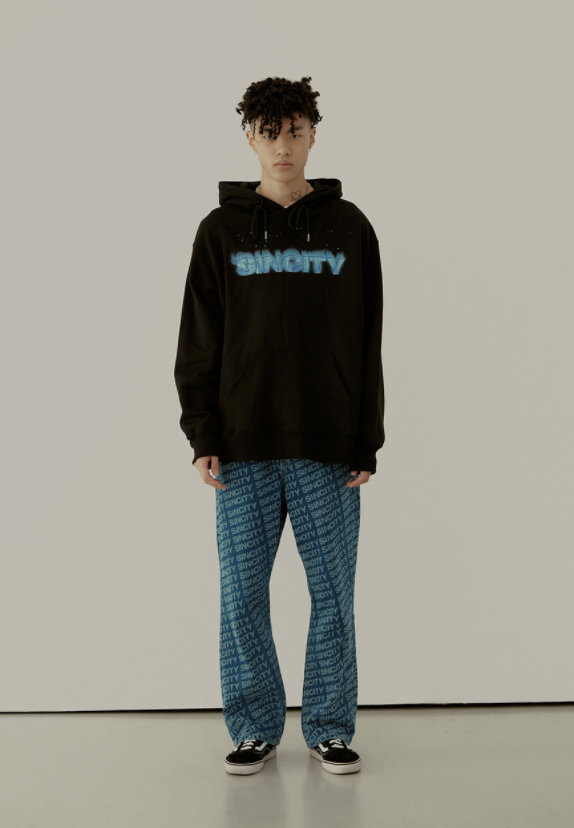 SINCITY (シンシティ) BLUE FLAME ANARCHY CAT HOODIE