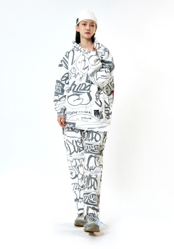 STIGMA(スティグマ)  21 GRAFFITI OVERSIZED HEAVY SWEAT HOODIE WHITE MULTI