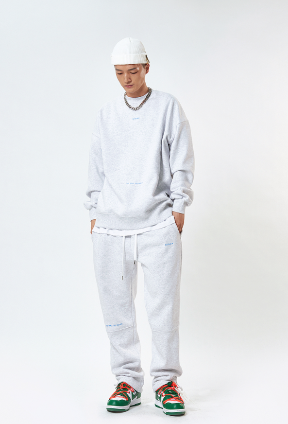 STIGMA(スティグマ)  21 TYPO OVERSIZED HEAVY SWEAT CREWNECK WHITE MELANGE