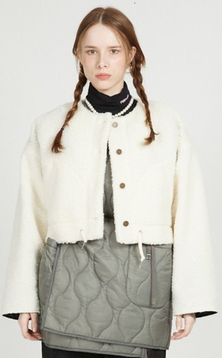 FM91.02 (エフエム91.02) TEDDY BLOUSON_IVORY