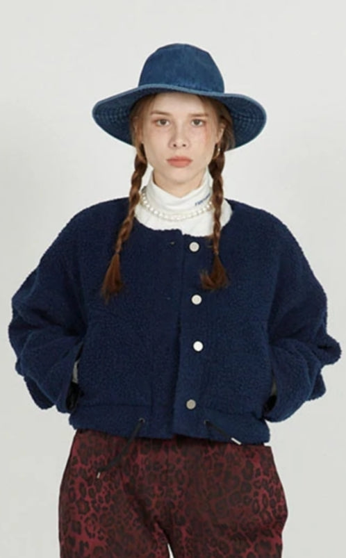 FM91.02 (エフエム91.02) TEDDY BLOUSON_NAVY