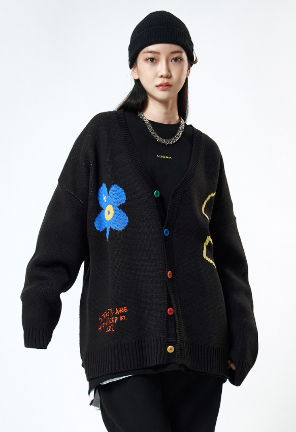 STIGMA(スティグマ)  CARNIVAL OVERSIZED KNIT CARDIGAN BLACK