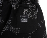 STIGMA(スティグマ)  STITCHED TYPO HEAVY SWEAT JOGGER PANTS BLACK MULTI
