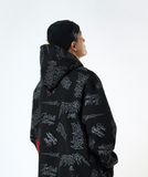 STIGMA(スティグマ)  STITCHED TYPO OVERSIZED HEAVY SWEAT HOODIE BLACK MULTI