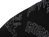 STIGMA(スティグマ)  STITCHED TYPO OVERSIZED HEAVY SWEAT HOODIE BLACK MULTI