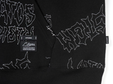 STIGMA(スティグマ)  STITCHED TYPO OVERSIZED HEAVY SWEAT HOODIE BLACK MULTI