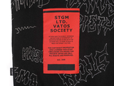 STIGMA(スティグマ)  STITCHED TYPO OVERSIZED HEAVY SWEAT HOODIE BLACK MULTI