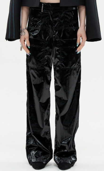 MMIC(エムエムアイシー) ENAMEL COATING WIDE PANTS