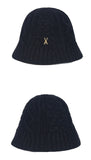 VARZAR(バザール) Stud Logo Knit Bucket Hat Black