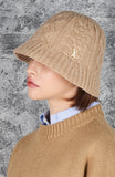 VARZAR(バザール) Stud Logo Knit Bucket Hat Beige