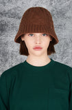 VARZAR(バザール) Stud Logo Knit Bucket Hat Brown