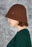 VARZAR(バザール) Stud Logo Knit Bucket Hat Brown