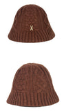 VARZAR(バザール) Stud Logo Knit Bucket Hat Brown