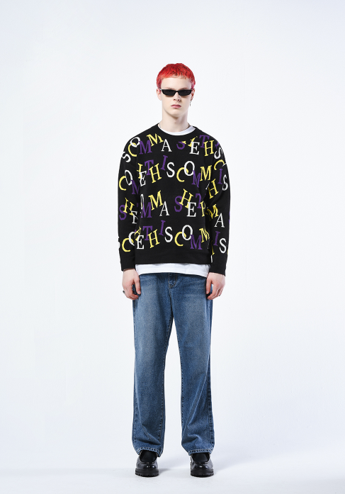 シディスコンマ(SHETHISCOMMA) FONT GRAPHICS KNIT