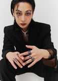 BLACKPURPLE (ブラックパープル) [blacklabel] Side twist square ring.