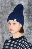 VARZAR(バザール) Monogram Label Long Beanie Navy