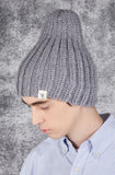 VARZAR(バザール) Monogram Label Long Beanie Gray