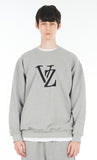 VARZAR(バザール) Monogram Black Big Logo Sweatshirt Gray