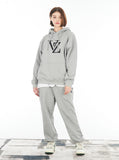 VARZAR(バザール) Monogram Black Big Logo Hood Gray