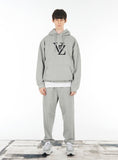 VARZAR(バザール) Monogram Black Big Logo Hood Gray