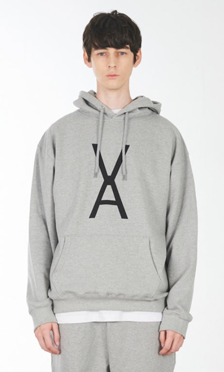 VARZAR(バザール) VA Black Big Logo Hood Gray