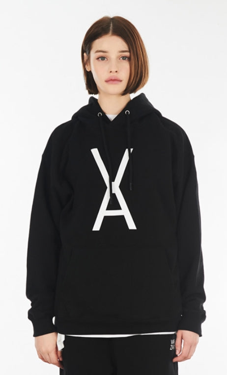 VARZAR(バザール) VA White Big Logo Hood Black