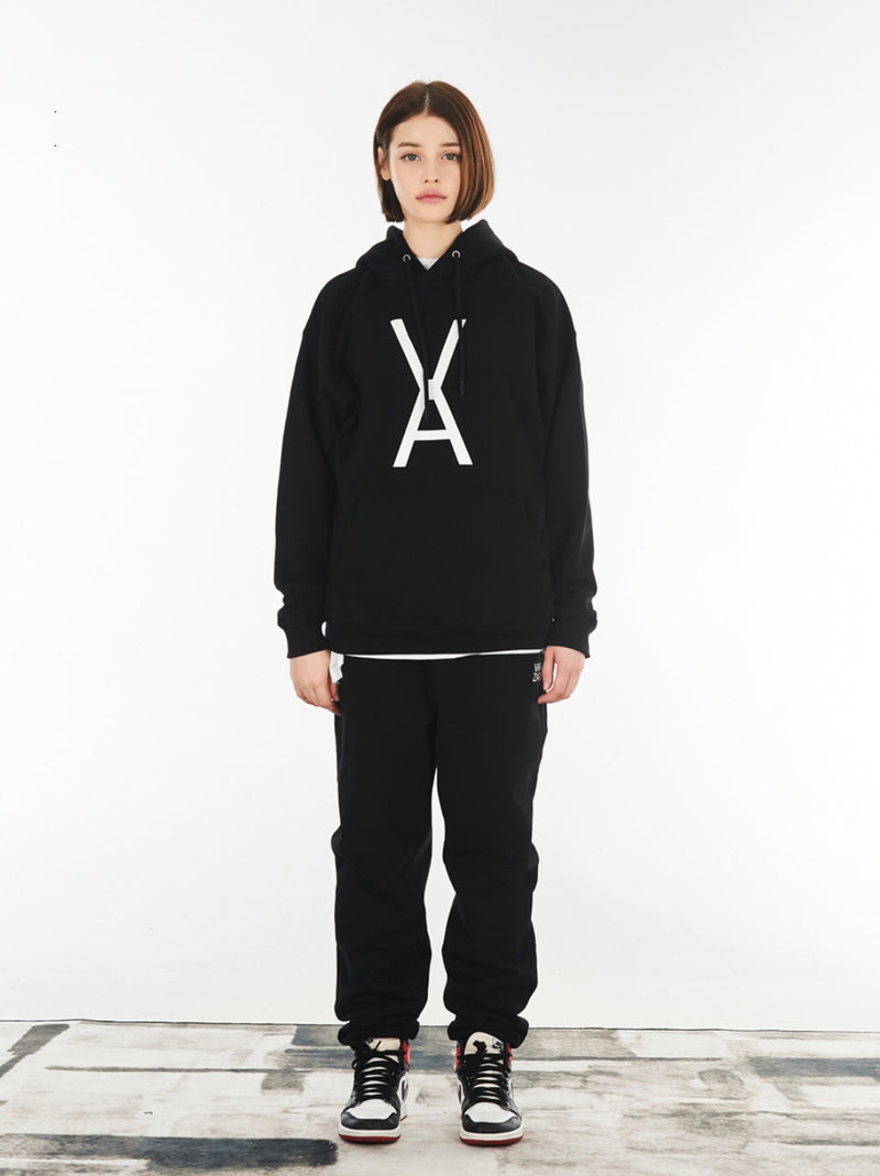 VARZAR(バザール) VA White Big Logo Hood Black