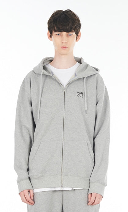 VARZAR(バザール) Original Black Logo Hood Zip-up Gray